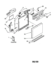 Frame And Console parts for Kenmore Dishwasher 665.17722000 (66517722000, 665 17722000) from AppliancePartsPros.com