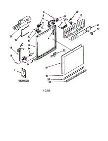 Frame And Console parts for Kenmore Dishwasher 665.17761891 (66517761891, 665 17761891) from AppliancePartsPros.com
