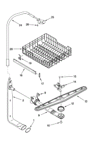 Upper Dishrack And Water Feed Parts parts for Kenmore Dishwasher 665.17769K600 (66517769K600, 665 17769K600) from AppliancePartsPros.com