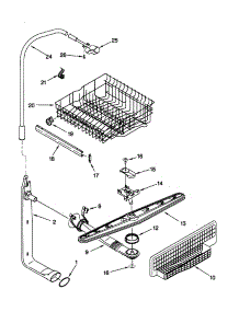 Upper Dishrack And Water Feed parts for Kenmore Dishwasher 665.17792992 (66517792992, 665 17792992) from AppliancePartsPros.com