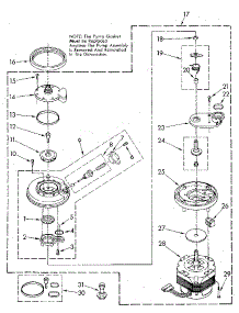 Pump And Motor parts for Kenmore Dishwasher 665.1779582 (6651779582, 665 1779582) from AppliancePartsPros.com
