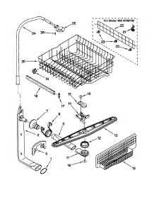 Upper Dishrack And Water Feed parts for Kenmore Dishwasher 665.17798791 (66517798791, 665 17798791) from AppliancePartsPros.com