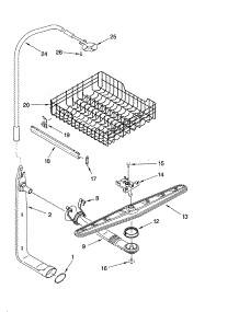 Upper Dishrack And Water Feed Parts parts for Kenmore Dishwasher 665.17842401 (66517842401, 665 17842401) from AppliancePartsPros.com