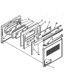 Upper Oven Door parts for Kenmore Range 665.4428451 (6654428451, 665 4428451) from AppliancePartsPros.com