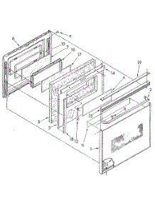 Upper Oven Door parts for Kenmore Wall Oven 665.4428910 (6654428910, 665 4428910) from AppliancePartsPros.com