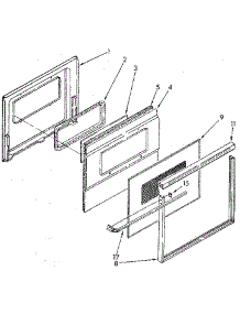 Lower Oven Door parts for Kenmore Wall Oven 665.4428991 (6654428991, 665 4428991) from AppliancePartsPros.com