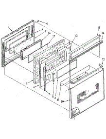 Lower Electric Oven Door parts for Kenmore Wall Oven 665.4438910 (6654438910, 665 4438910) from AppliancePartsPros.com