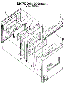 Electric Oven Door parts for Kenmore Wall Oven 665.4438914 (6654438914, 665 4438914) from AppliancePartsPros.com