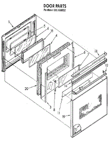 Door parts for Kenmore Wall Oven 665.4558952 (6654558952, 665 4558952) from AppliancePartsPros.com