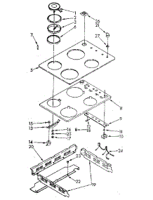 Cooktop parts for Kenmore Wall Oven 665.4558991 (6654558991, 665 4558991) from AppliancePartsPros.com