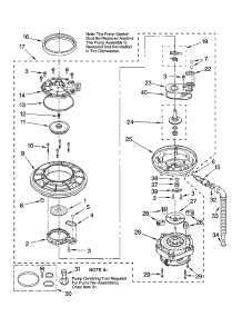 Pump And Motor Parts parts for Kenmore Dishwasher 665.74364K2 (66574364K2, 665 74364K2) from AppliancePartsPros.com