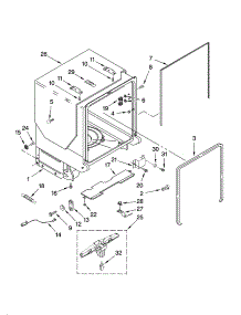 Tub And Frame Parts parts for Kenmore Dishwasher 665.76965K603 (66576965K603, 665 76965K603) from AppliancePartsPros.com