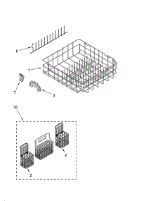 Lower Rack Parts, Optional Parts (Not Included) parts for Kenmore Dishwasher 665.76975K602 (66576975K602, 665 76975K602) from AppliancePartsPros.com