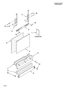 Door And Panel Parts parts for Kenmore Dishwasher 665.76975K602 (66576975K602, 665 76975K602) from AppliancePartsPros.com