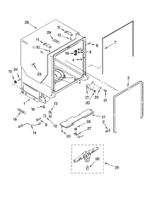 Tub And Frame Parts parts for Kenmore Dishwasher 665.76975K603 (66576975K603, 665 76975K603) from AppliancePartsPros.com