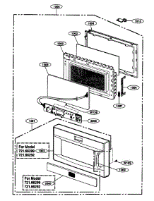 Door Parts parts for Kenmore Microwave 721.66299500 (72166299500, 721 66299500) from AppliancePartsPros.com