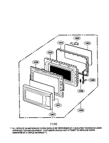 Door parts for Kenmore Microwave 721.69200890 (72169200890, 721 69200890) from AppliancePartsPros.com