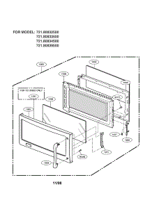 Door parts for Kenmore Microwave 721.80834500 (72180834500, 721 80834500) from AppliancePartsPros.com