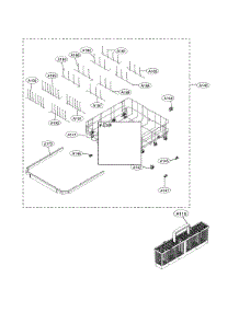 Lower Rack Parts parts for Kenmore Dishwasher 722.14677710 (72214677710, 722 14677710) from AppliancePartsPros.com