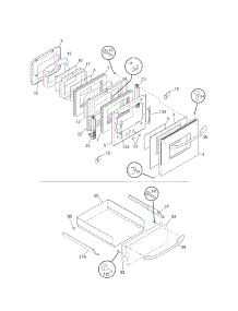 Door / Drawer parts for Kenmore Wall Oven 790.30553802 (79030553802, 790 30553802) from AppliancePartsPros.com