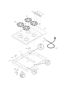 Maintop parts for Kenmore Cooktop 790.32404901 (79032404901, 790 32404901) from AppliancePartsPros.com