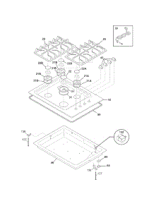 Main Top parts for Kenmore Cooktop 790.32423901 (79032423901, 790 32423901) from AppliancePartsPros.com