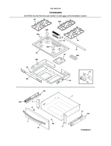 Top / Drawer parts for Kenmore Range 790.32603316 (79032603316, 790 32603316) from AppliancePartsPros.com