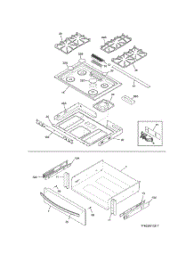 Top / Drawer parts for Kenmore Range 790.32613317 (79032613317, 790 32613317) from AppliancePartsPros.com