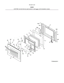 Door parts for Kenmore Range 790.32613318 (79032613318, 790 32613318) from AppliancePartsPros.com