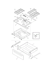 Top / Drawer parts for Kenmore Range 790.36682502 (79036682502, 790 36682502) from AppliancePartsPros.com
