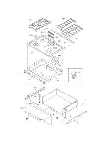 Top / Drawer parts for Kenmore Range 790.36683500 (79036683500, 790 36683500) from AppliancePartsPros.com