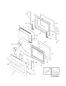 Door parts for Kenmore Range 790.36683503 (79036683503, 790 36683503) from AppliancePartsPros.com