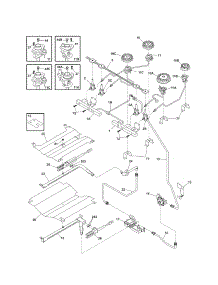 Burner parts for Kenmore Range 790.36693502 (79036693502, 790 36693502) from AppliancePartsPros.com