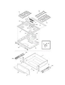 Top / Drawer parts for Kenmore Range 790.36693505 (79036693505, 790 36693505) from AppliancePartsPros.com