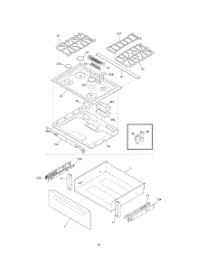 Top / Drawer parts for Kenmore Range 790.36699508 (79036699508, 790 36699508) from AppliancePartsPros.com