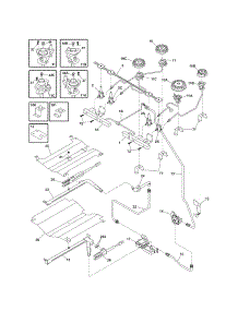 Burner parts for Kenmore Range 790.36703502 (79036703502, 790 36703502) from AppliancePartsPros.com