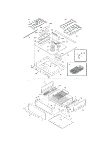 Top / Drawer parts for Kenmore Range 790.36719506 (79036719506, 790 36719506) from AppliancePartsPros.com
