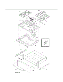 Top / Drawer parts for Kenmore Range 790.36733701 (79036733701, 790 36733701) from AppliancePartsPros.com