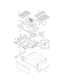 Main Top / Drawer parts for Kenmore Range 790.36932904 (79036932904, 790 36932904) from AppliancePartsPros.com