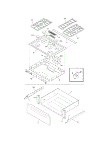Top / Drawer parts for Kenmore Range 790.36939900 (79036939900, 790 36939900) from AppliancePartsPros.com