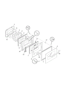 Door parts for Kenmore Wall Oven 790.40452800 (79040452800, 790 40452800) from AppliancePartsPros.com