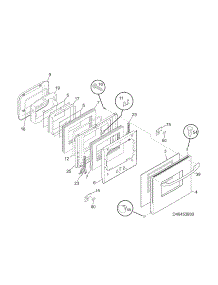 Door parts for Kenmore Wall Oven 790.40453800 (79040453800, 790 40453800) from AppliancePartsPros.com