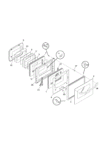Door parts for Kenmore Wall Oven 790.40529400 (79040529400, 790 40529400) from AppliancePartsPros.com