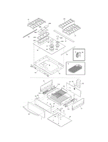 Top / Drawer parts for Kenmore Range 790.41039804 (79041039804, 790 41039804) from AppliancePartsPros.com