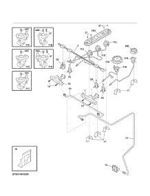 Burner parts for Kenmore Range 790.41043800 (79041043800, 790 41043800) from AppliancePartsPros.com