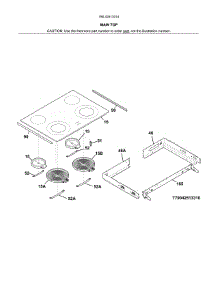 Main Top parts for Kenmore Range 790.42513314 (79042513314, 790 42513314) from AppliancePartsPros.com