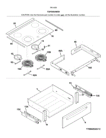 Top / Drawer parts for Kenmore Electric Range 790.4253931A (7904253931A, 790 4253931A) from AppliancePartsPros.com