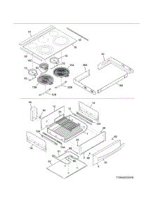 Top / Drawer parts for Kenmore Range 790.42553312 (79042553312, 790 42553312) from AppliancePartsPros.com