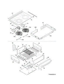 Top / Drawer parts for Kenmore Range 790.42553313 (79042553313, 790 42553313) from AppliancePartsPros.com
