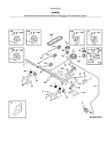 Burner parts for Kenmore Range 790.42763515 (79042763515, 790 42763515) from AppliancePartsPros.com